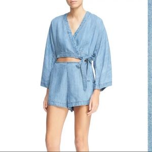 Free People Rare Bird Chambray Romper